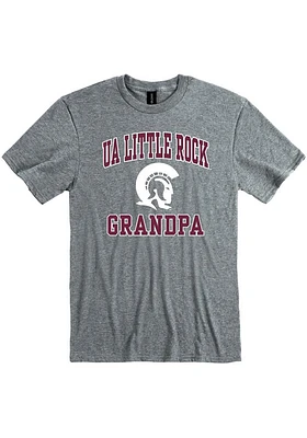 U of A at Little Rock Trojans Grey Grandpa Number One Short Sleeve T Shirt