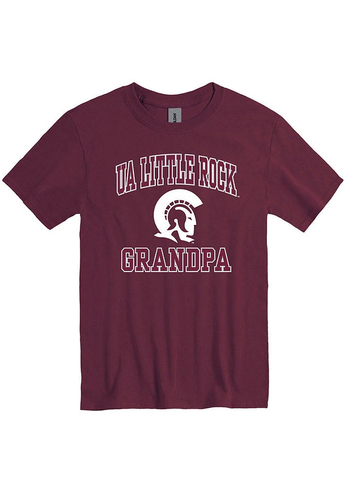 U of A at Little Rock Trojans Maroon Grandpa Number One Short Sleeve T Shirt
