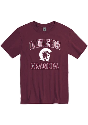 U of A at Little Rock Trojans Maroon Grandpa Number One Short Sleeve T Shirt