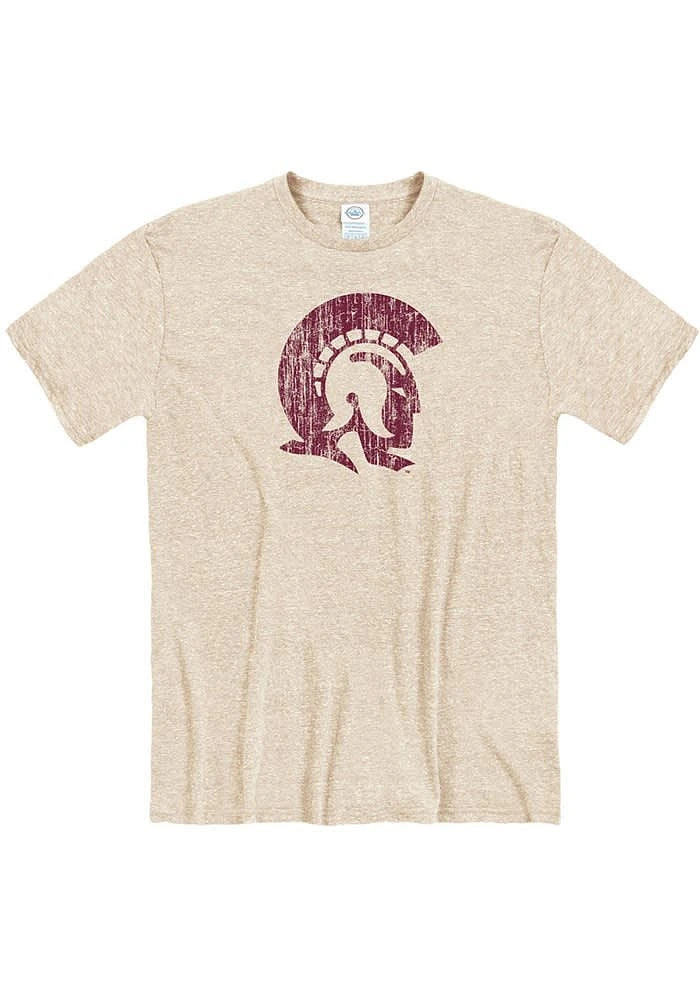 U of A at Little Rock Trojans White Snow Heather Logo Short Sleeve Fashion T Shirt