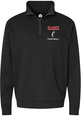 Zachary Clarke  Rally Cincinnati Bearcats Mens Black NIL Embroidered Long Sleeve Qtr Zip Pullover