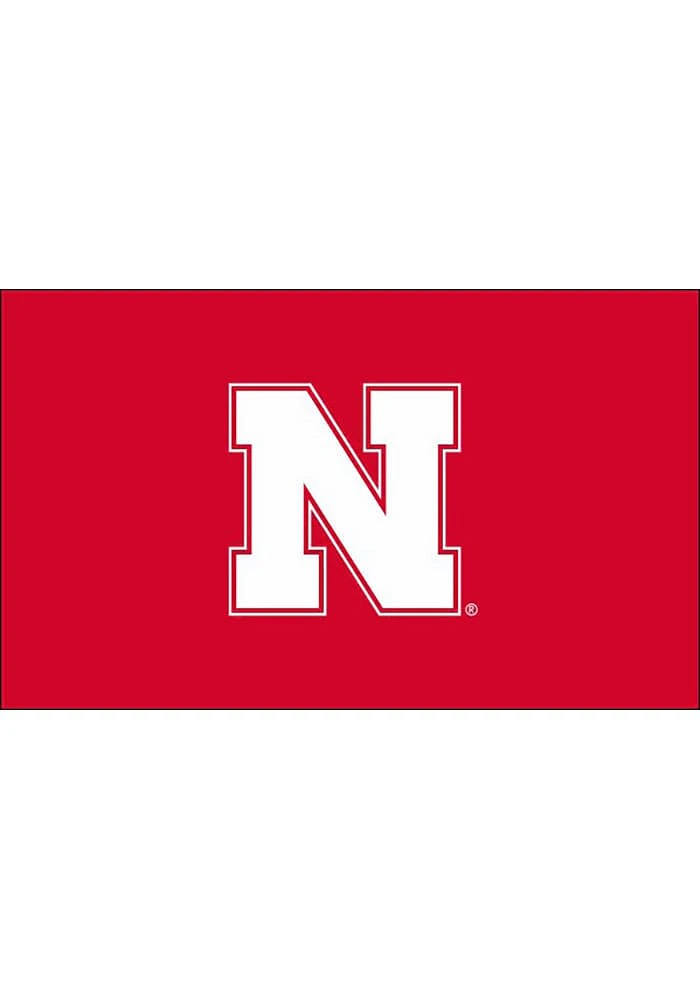 Nebraska Cornhuskers Team Logo Grommet Style Silk Screen Grommet Flag - Red