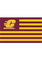 Central Michigan Chippewas 3x5 Striped Silk Screen Grommet Flag - Maroon