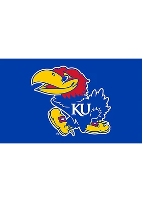 Kansas Jayhawks 3x5 Team Logo Silk Screen Grommet Flag - Blue