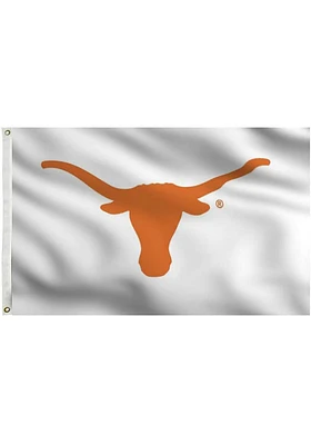 Texas Longhorns 3x5 White Grommet Silk Screen Grommet Flag - White