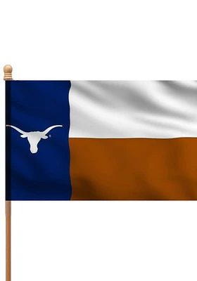 Texas Longhorns 3x5 State Style Sleeve Silk Screen Grommet Flag - Blue