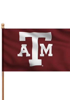 Texas A&M Aggies 3x5 Maroon Sleeve Silk Screen Grommet Flag - Maroon