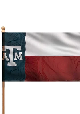 Texas A&M Aggies 3x5 State Style Sleeve Silk Screen Grommet Flag - Navy Blue