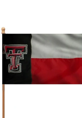 Texas Tech Red Raiders 3x5 State Style Sleeve Silk Screen Grommet Flag - Red