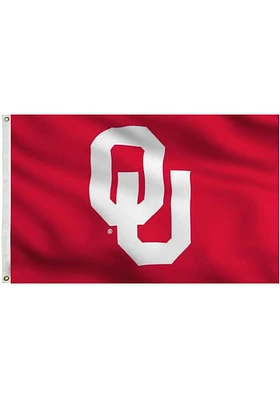 Oklahoma Sooners 3x5 Red Grommet Silk Screen Grommet Flag - Crimson