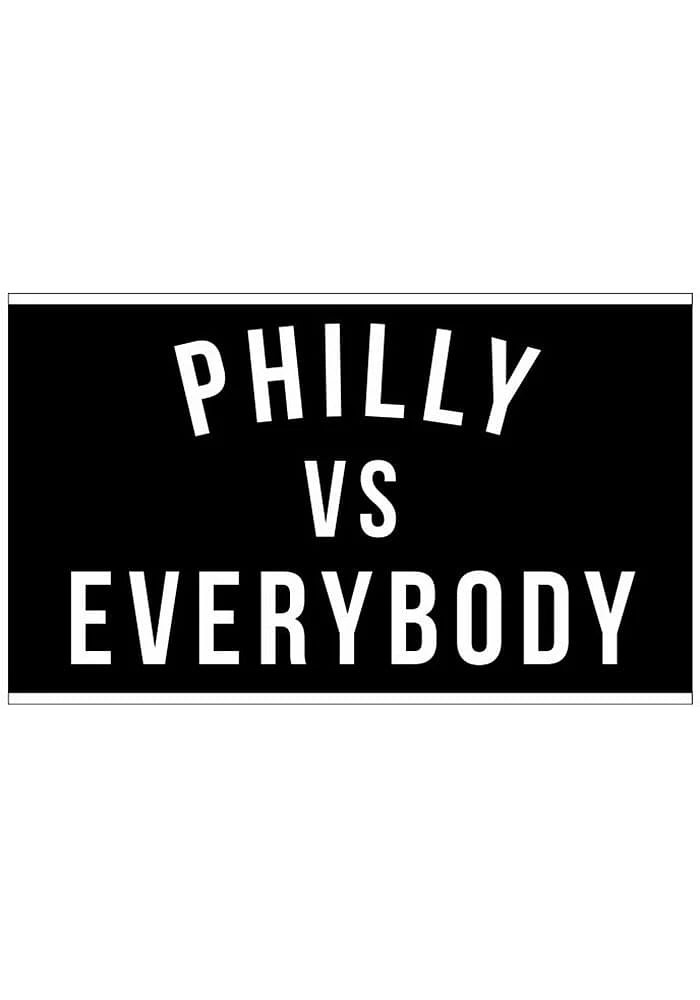 Philadelphia vs Everybody Silk Screen Grommet Flag - Black
