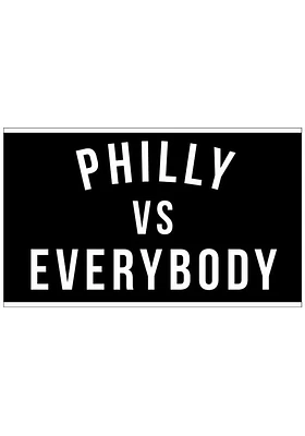Philadelphia vs Everybody Silk Screen Grommet Flag - Black