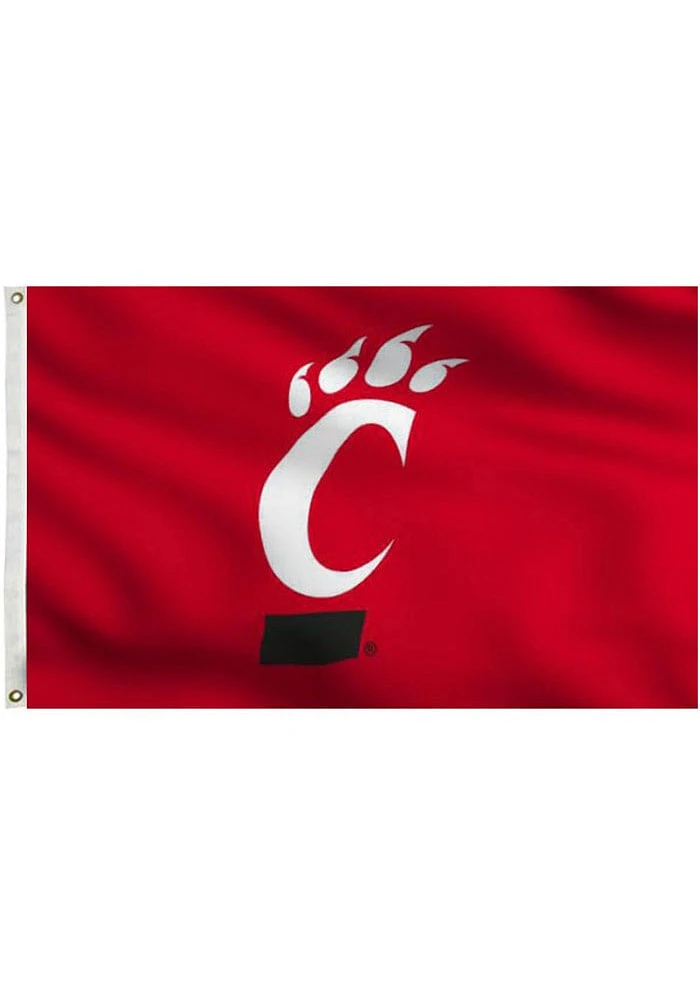 Cincinnati Bearcats 3x5 Grommet Silk Screen Grommet Flag