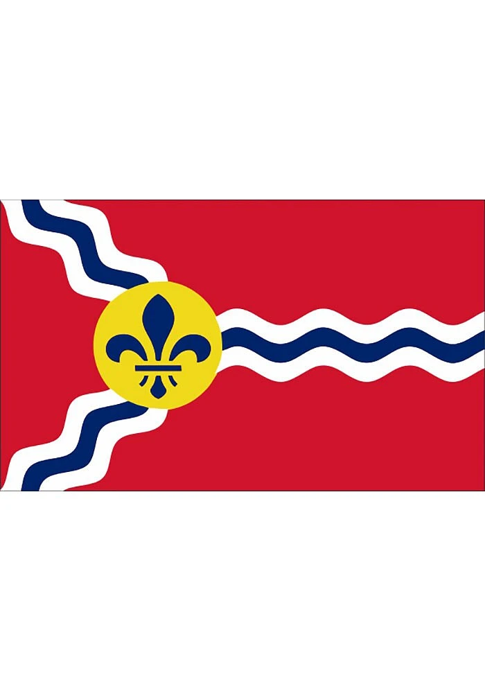 St Louis City Patter Silk Screen Grommet Flag - Red