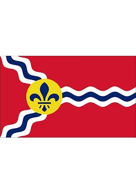 St Louis City Patter Silk Screen Grommet Flag - Red