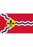 St Louis City Patter Silk Screen Grommet Flag - Red
