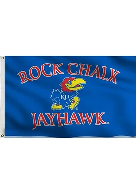 Kansas Jayhawks 3x5 Grommet Graphic Silk Screen Grommet Flag - Blue