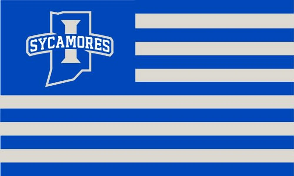 Indiana State Sycamores Americana Blue Silk Screen Grommet Flag - Blue