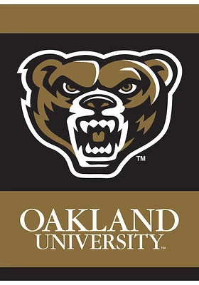 Oakland University Golden Grizzlies 13x18 inch Garden Flag - Black