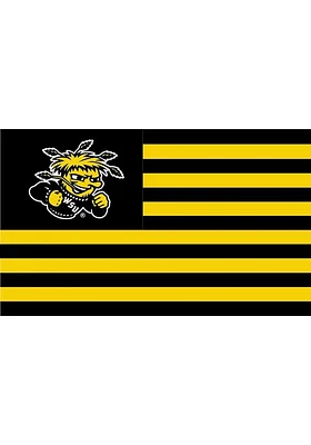 Wichita State Shockers Nations Black Silk Screen Grommet Flag - Black