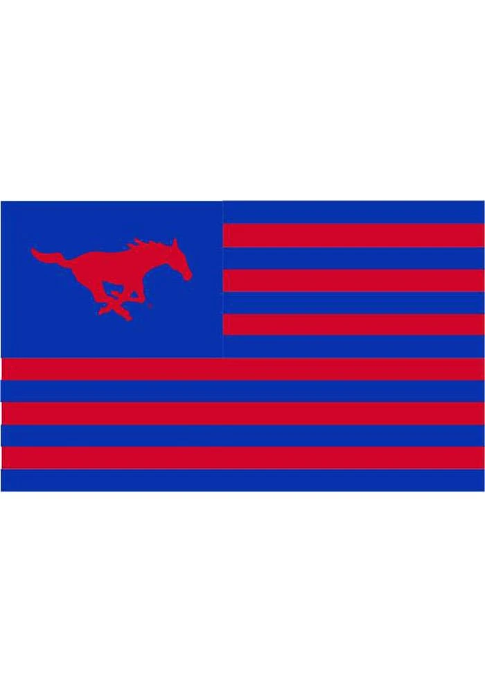 SMU Mustangs Nations Silk Screen Grommet Flag - Red