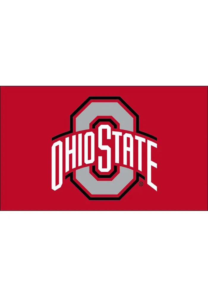 Ohio State Buckeyes Basic Logo Red Silk Screen Grommet Flag