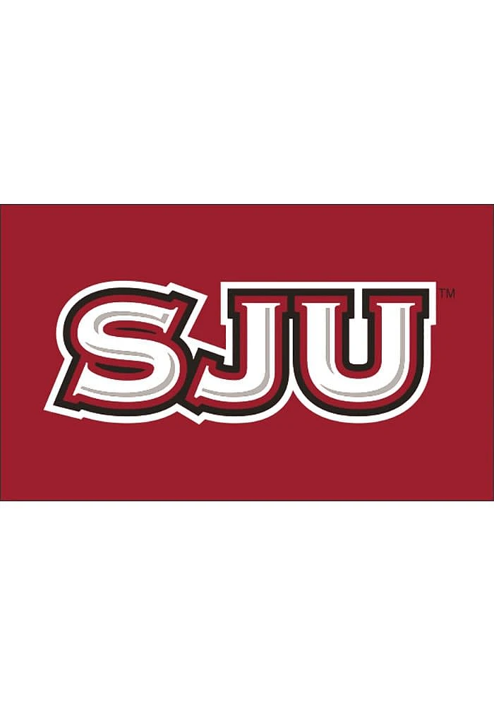 Saint Josephs Hawks Basic Logo Silk Screen Grommet Flag - Black