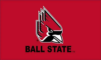Ball State Cardinals Wordmark 3x5 Ft Red Silk Screen Grommet Flag - Red