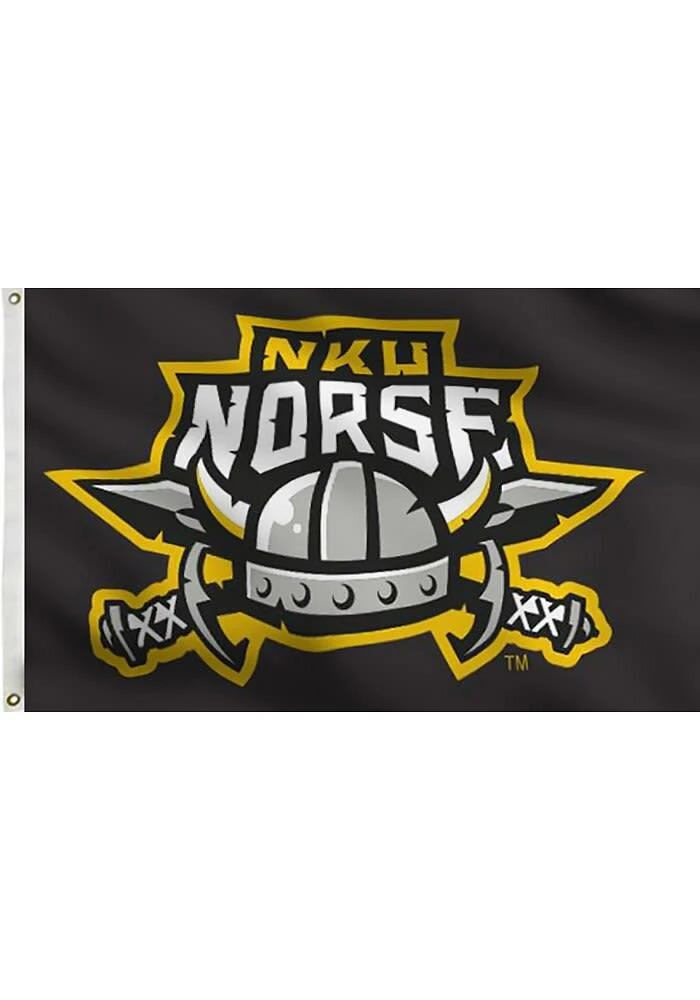 Northern Kentucky Norse 3x5 Team Logo Grommet Silk Screen Grommet Flag - Black