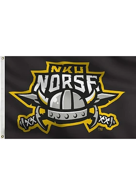 Northern Kentucky Norse 3x5 Team Logo Grommet Silk Screen Grommet Flag - Black