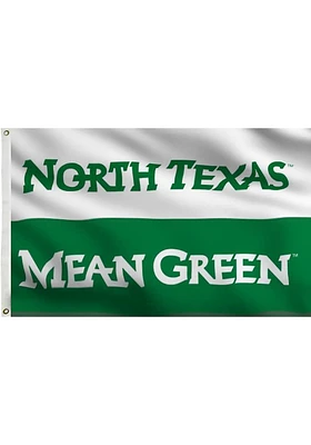 North Texas Mean Green 3x5 Panel Grommet Silk Screen Grommet Flag - Green