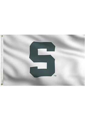 Michigan State Spartans 3x5 White Grommet Silk Screen Grommet Flag - White
