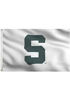 Michigan State Spartans 3x5 White Grommet Silk Screen Grommet Flag - White