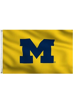 Michigan Wolverines 3x5 Gold Grommet Silk Screen Grommet Flag - Yellow