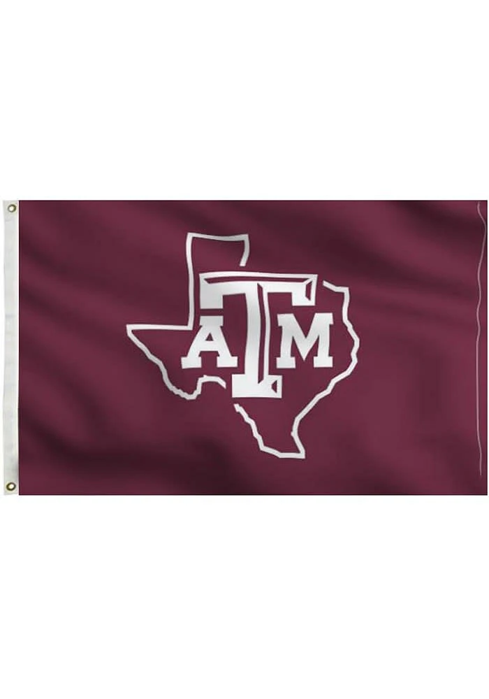 Texas A&M Aggies 3x5 Maroon State Grommet Silk Screen Grommet Flag - Maroon