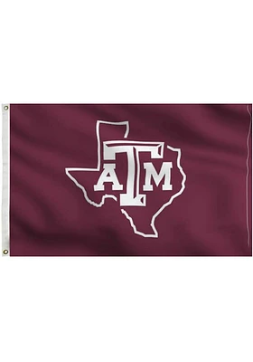 Texas A&M Aggies 3x5 Maroon State Grommet Silk Screen Grommet Flag - Maroon