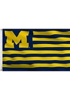 Michigan Wolverines 3x5 Striped Silk Screen Grommet Flag - Blue