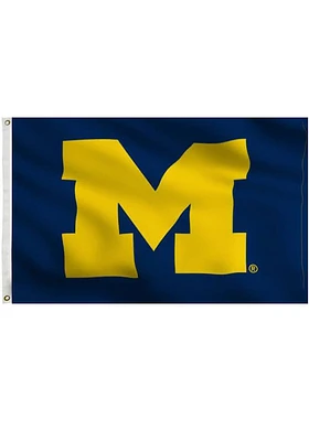 Michigan Wolverines 3x5 Logo Grommet Silk Screen Grommet Flag - Blue
