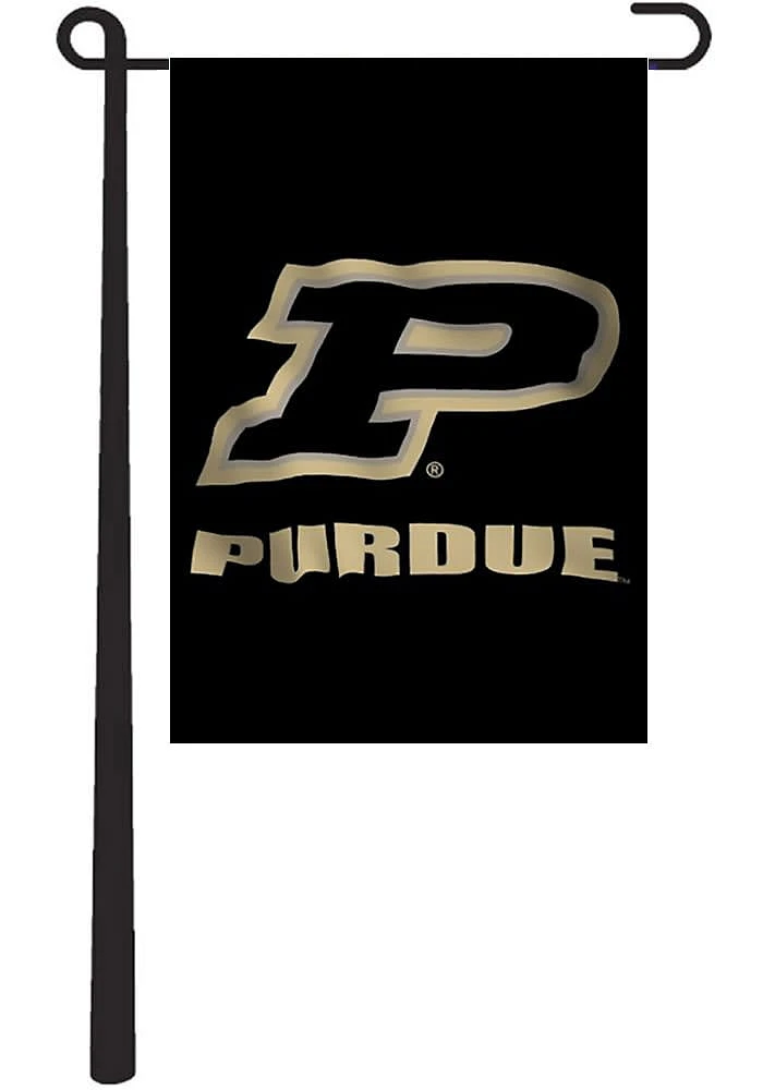 Purdue Boilermakers Team Logo Garden Flag - Black