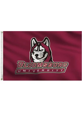 Bloomsburg University Huskies Team Logo Grommet Silk Screen Grommet Flag - Maroon