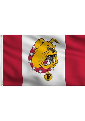 Ferris State Bulldogs 3x5 Panel Logo Silk Screen Grommet Flag - Red
