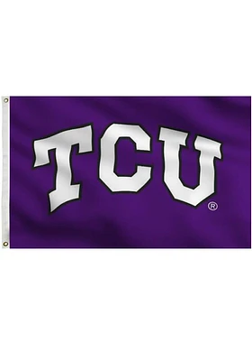 TCU Horned Frogs 3x5 Primary Logo Grommet Silk Screen Grommet Flag - Purple
