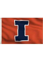 Illinois Fighting Illini 3x5 Orange Grommet Silk Screen Grommet Flag - Orange