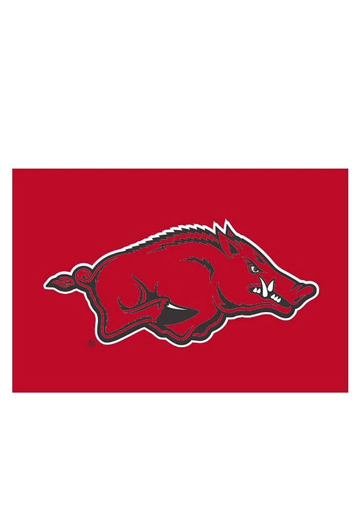 Arkansas Razorbacks 11x16 Red Silk Screen Car Flag - Cardinal