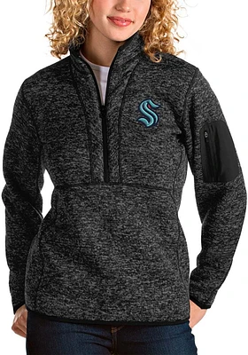Antigua Seattle Kraken Womens Black Fortune Qtr Zip