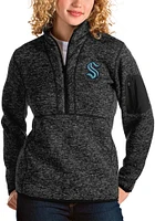 Antigua Seattle Kraken Womens Black Fortune Qtr Zip