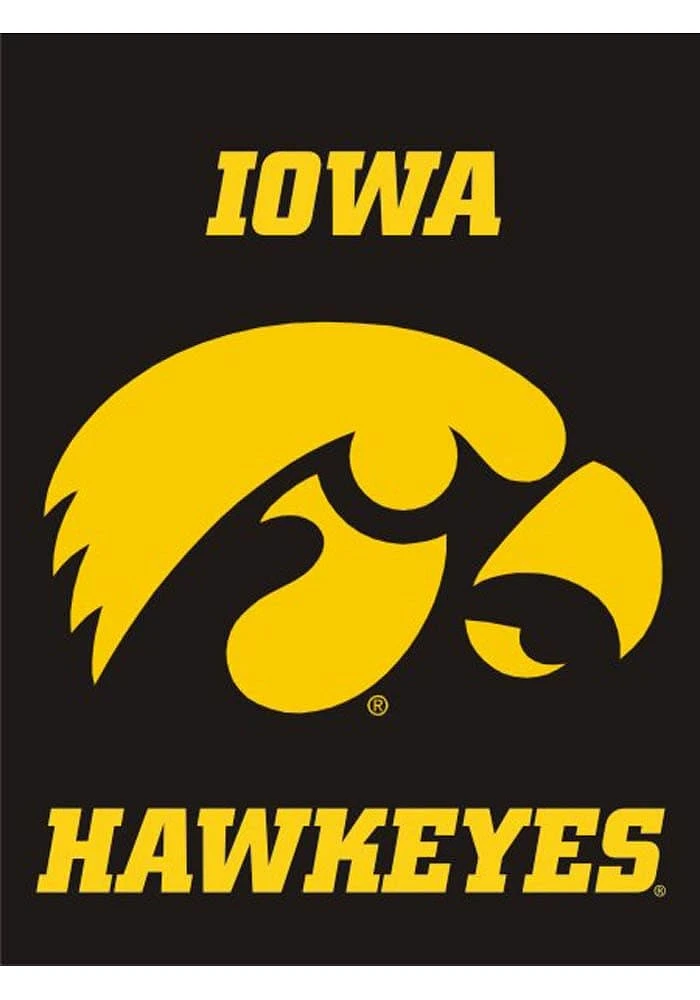 Iowa Hawkeyes 30x40 Black Silk Screen Banner