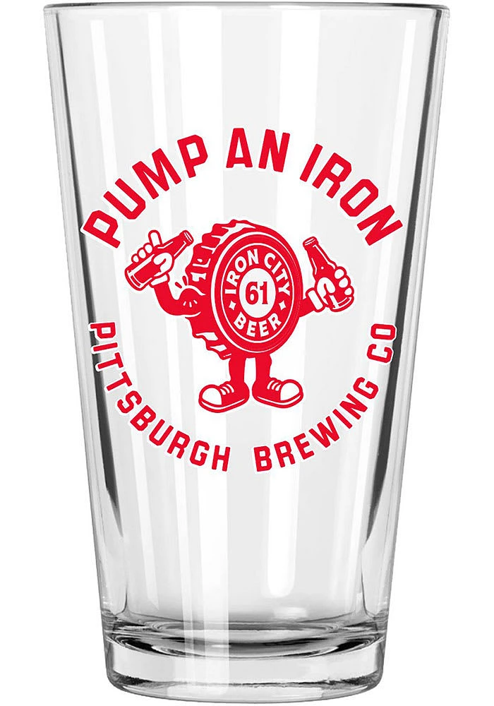 Pittsburgh 16oz Pump An Iron Pint Glass - Red