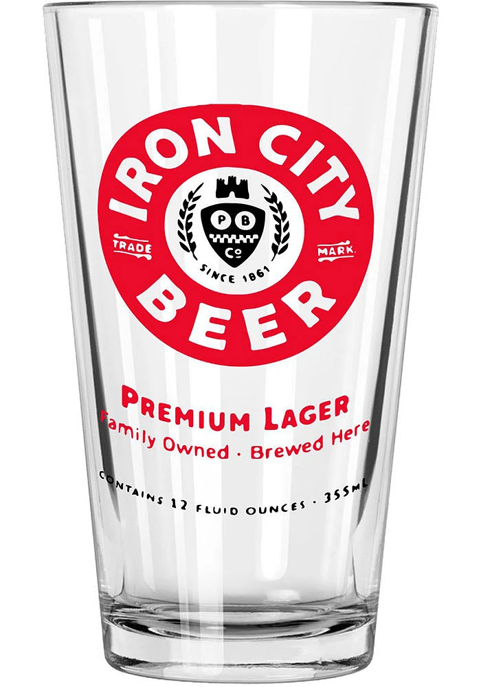 Pittsburgh 16oz Iron City Pint Glass - Red