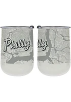 Philadelphia 18 oz Wordmark Map Stainless Steel Stemless - White